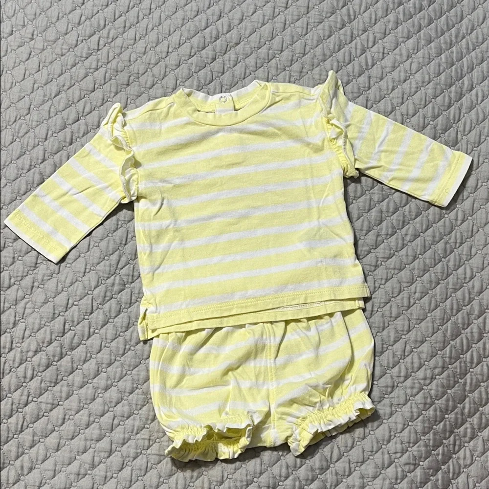 GAP Yellow and White Striped Diaper Cover Set